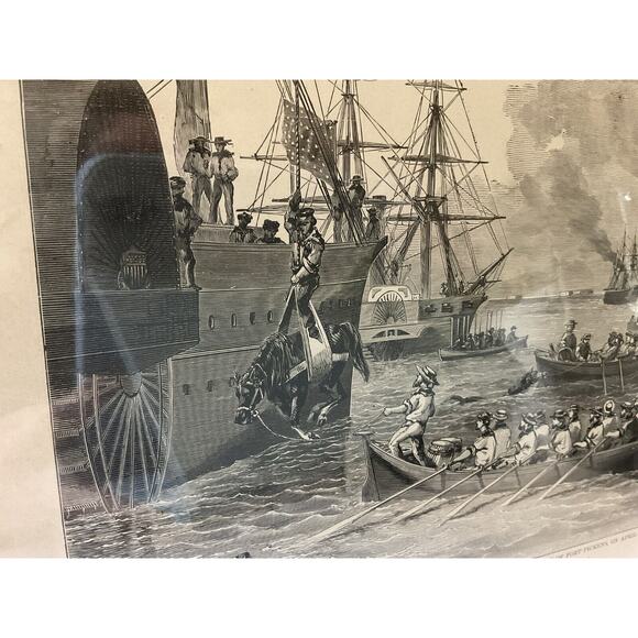 Antique Newspaper Civil War 1861 Second Re-Enforcement Harper’s Military 1800s - Picture 4 of 7